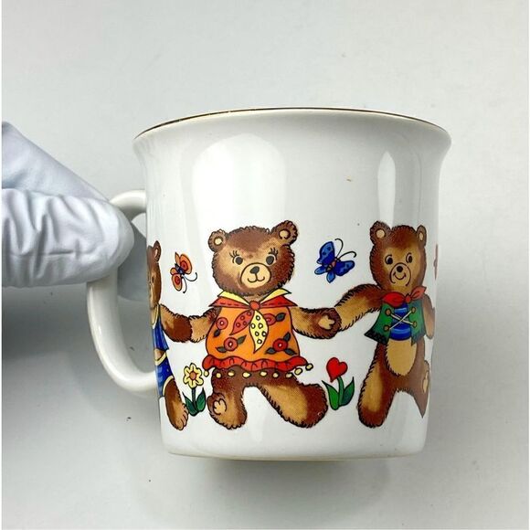 Vintage Bear Friends Action Industries Japan Child Toddler 3 Piece Dining Set DR - Picture 8 of 11